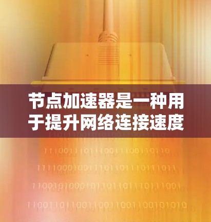节点加速器是一种用于提升网络连接速度和稳定性的技术工具，广泛应用于云计算环境。它通过优化网络接口资源、调整配置和使用特定的网络设备来提升网络性能